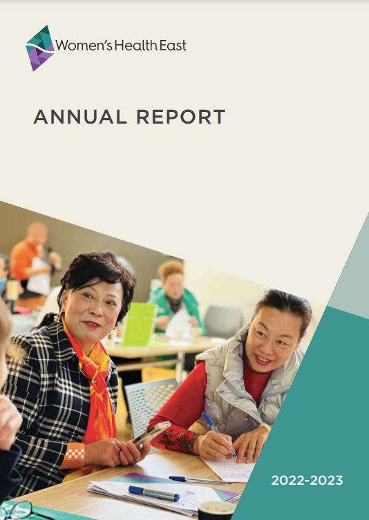 Cover page of the 22-23 Women's Health East annual report